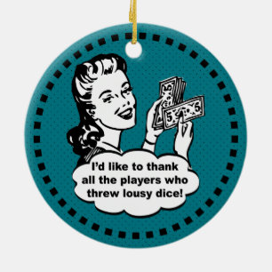 Dice Game Winner Ceramic Ornament