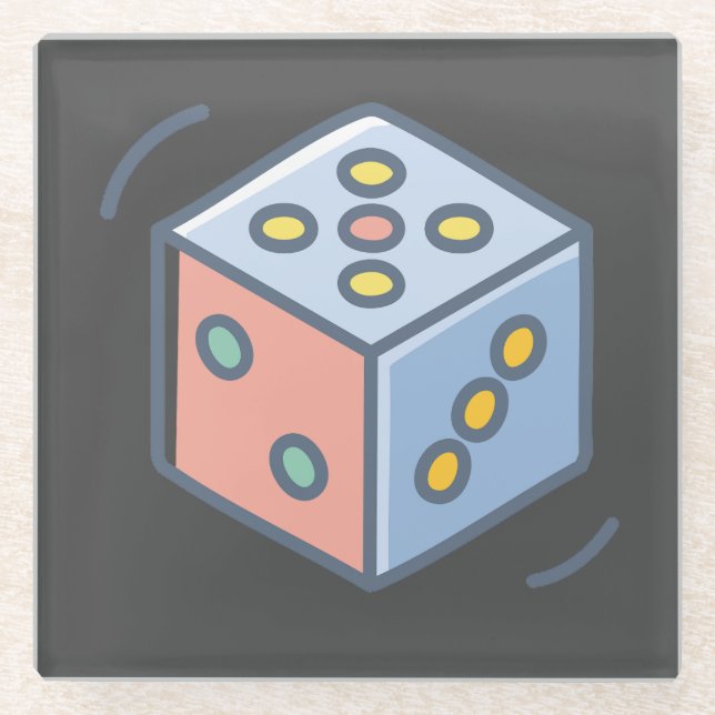 Dice Glass Coaster (Front)