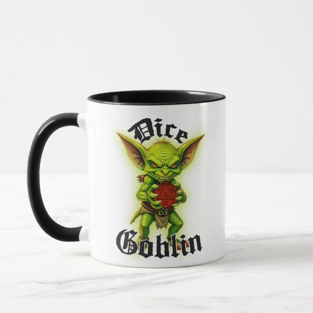 Dice Goblin D&D Mug (Left)