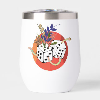 Dice in Parallel Universe Thermal Wine Tumbler