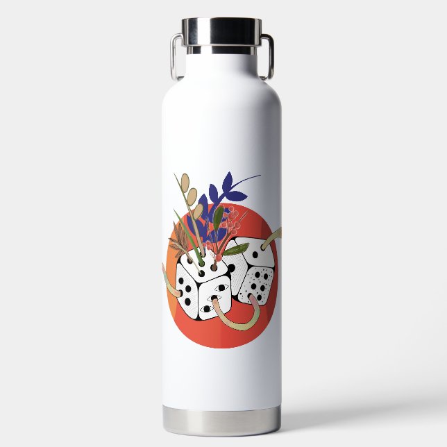Dice in Parallel Universe Water Bottle (Front)