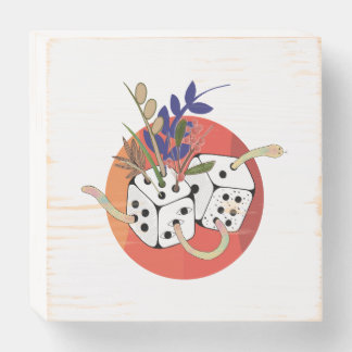 Dice in Parallel Universe Wooden Box Sign