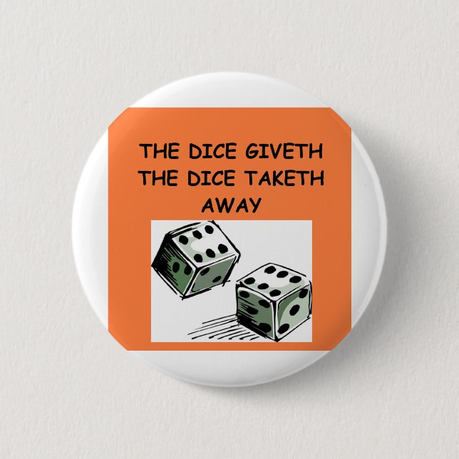 dice joke pinback button (Front)