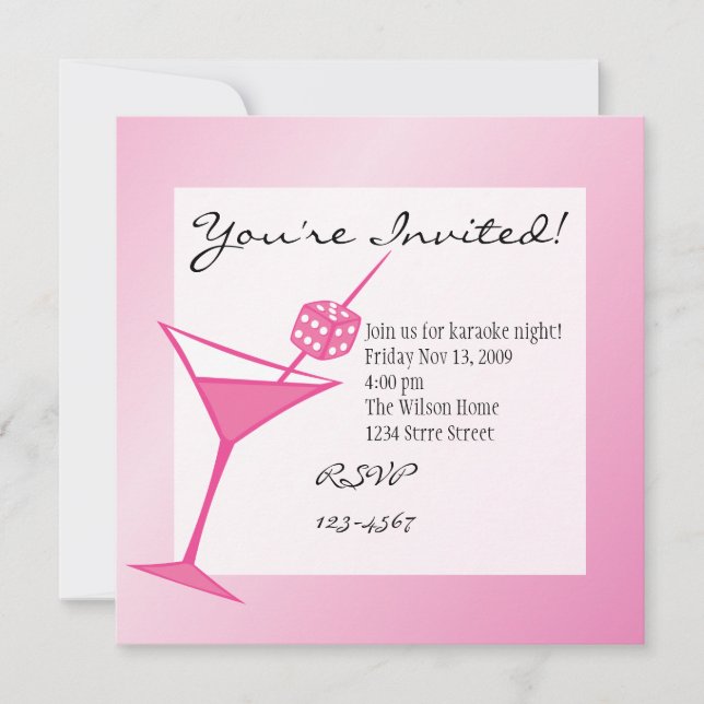 Dice Martini Invitation (Front)