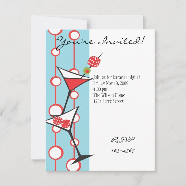Dice Martini Invitation (Front)