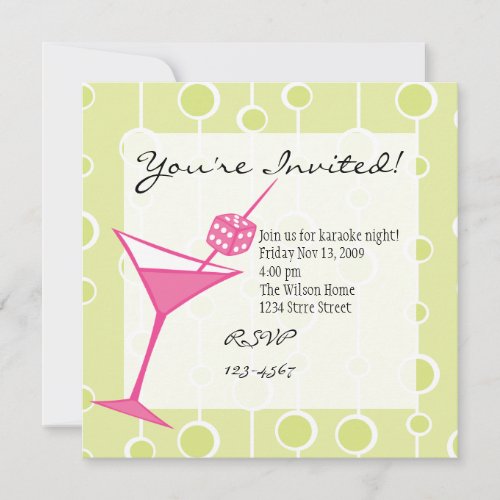 Dice Martini Custom Invitations