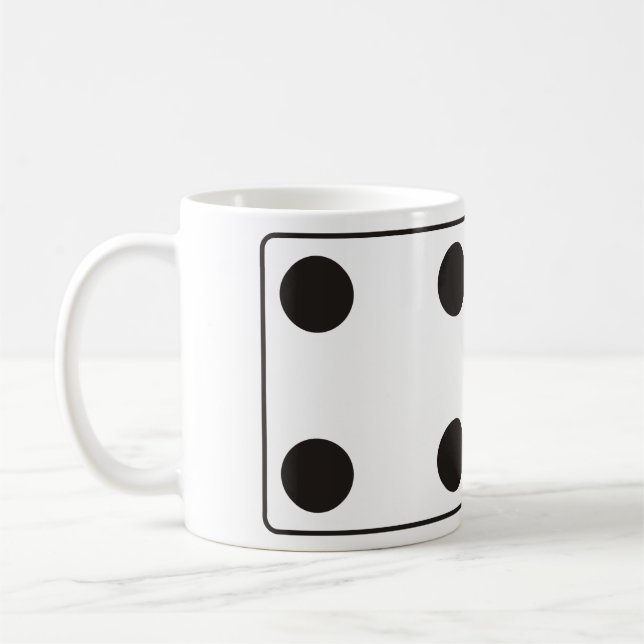 DICE numbers of pips 4 & 3 + your ideas Coffee Mug (Left)