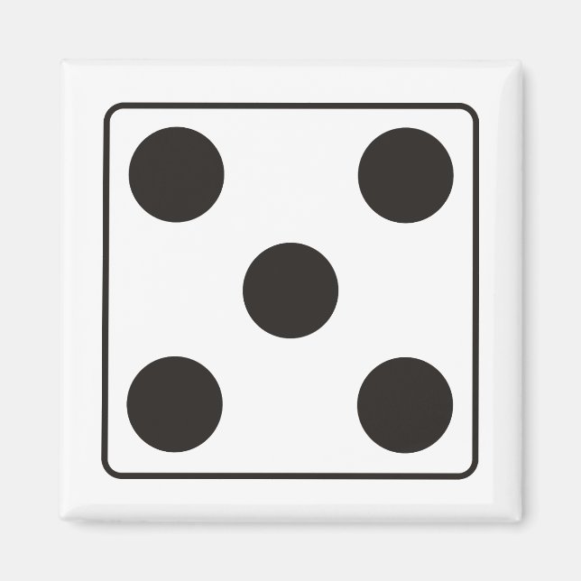 DICE numbers of pips 5 + your backgr. Magnet (Front)