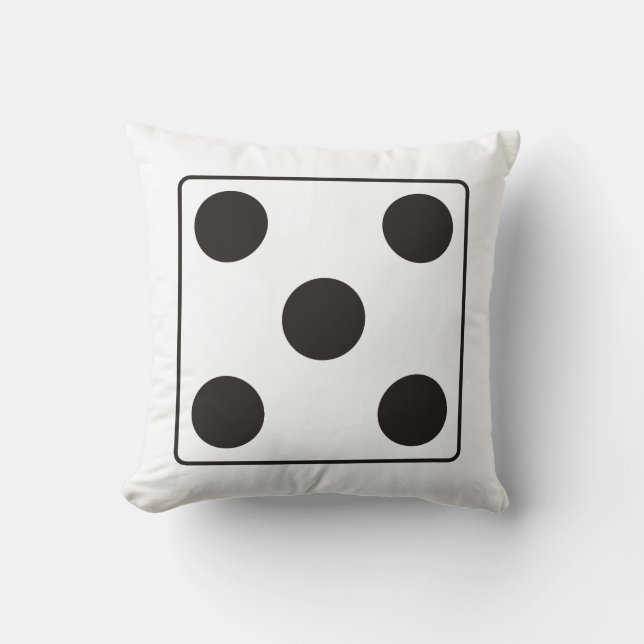 DICE numbers of pips 5 + your backgr. Throw Pillow (Front)