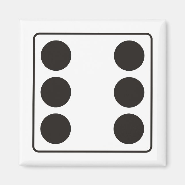 DICE numbers of pips 6 + your backgr. Magnet (Front)