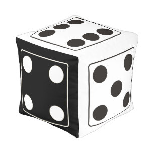 DICE numbers of pips black white mix + your backg. Pouf