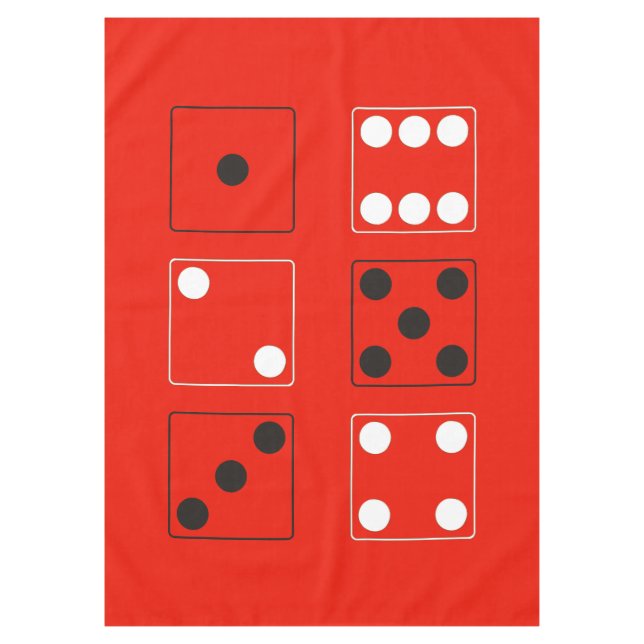 DICE numbers of pips black white mix + your backg. Tablecloth (Front)