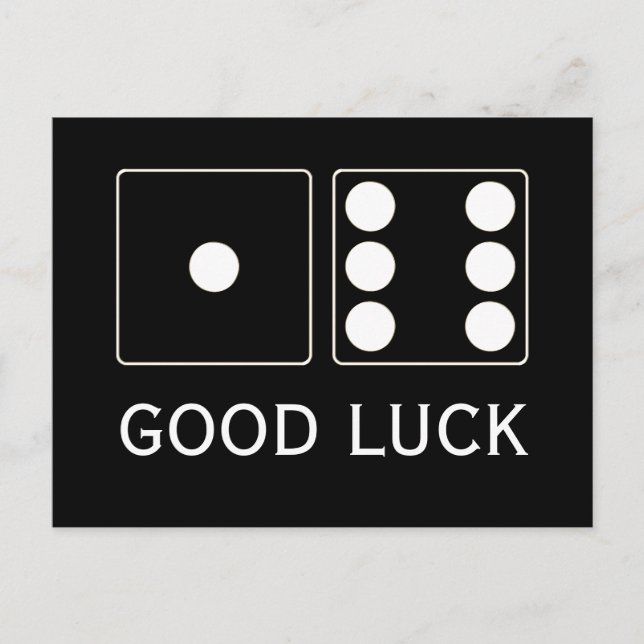 DICE numbers of pips white 1 + 6 + your text Postcard (Front)