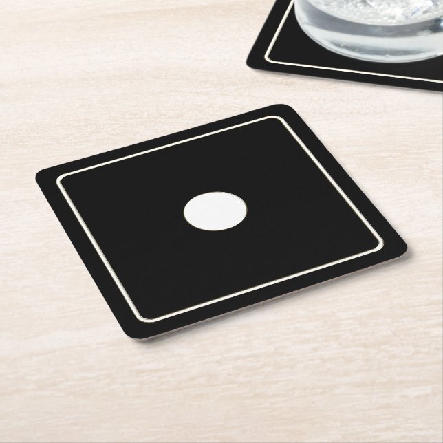 DICE numbers of pips white 1 + your backgr. Square Paper Coaster (Angled)