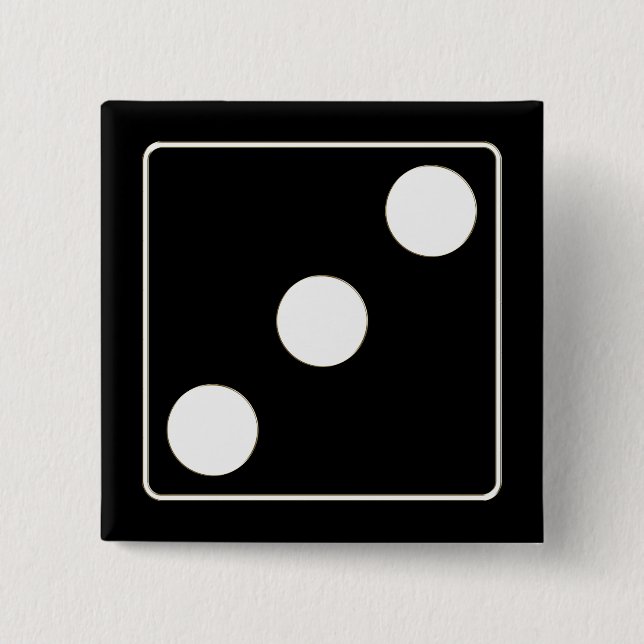 DICE numbers of pips white 3 + your backgr. Pinback Button (Front)