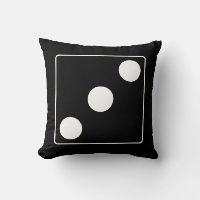 DICE numbers of pips white 3 + your backgr. Throw Pillow (Front)