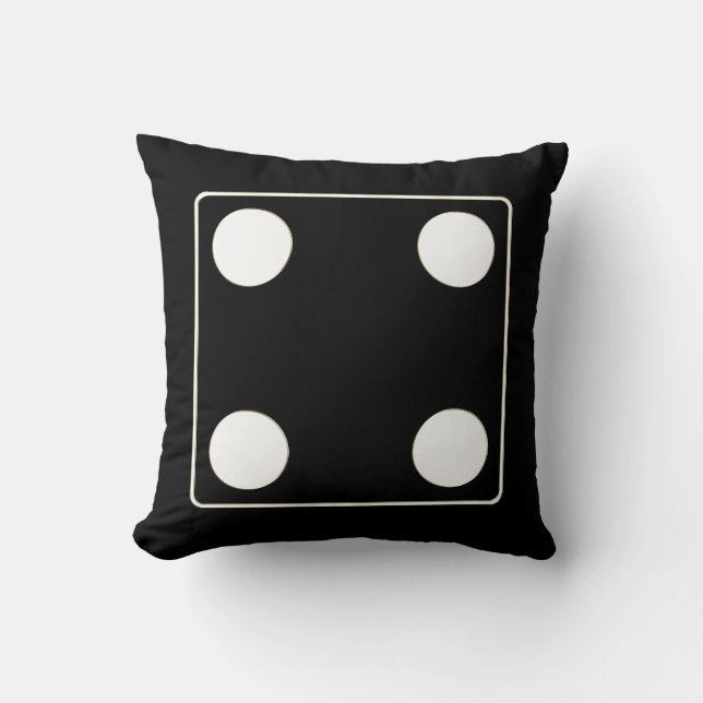 DICE numbers of pips white 4 + your backgr. Throw Pillow (Front)