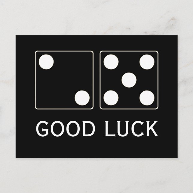 DICE numbers of pips white 5 & 2 + your text Postcard (Front)