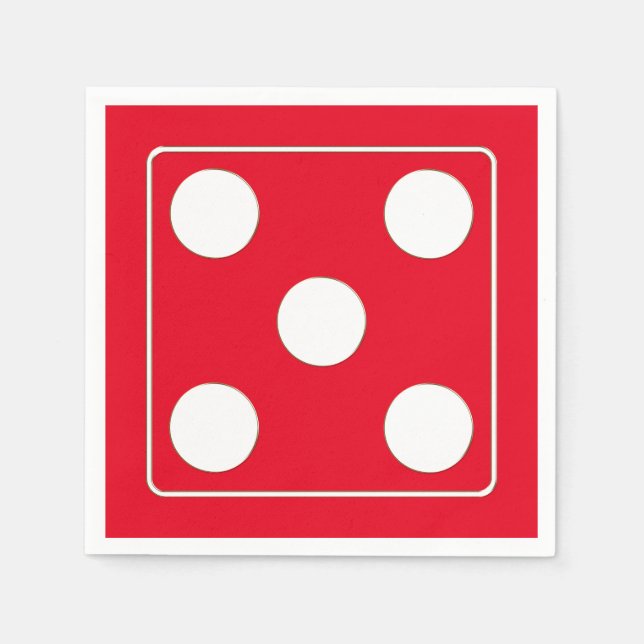 DICE numbers of pips white 5 + your backgr. Napkins (Front)