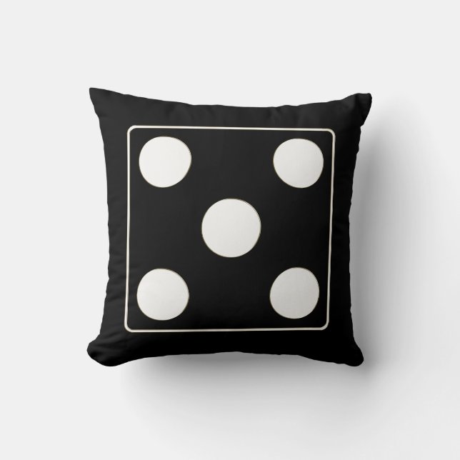 DICE numbers of pips white 5 + your backgr. Throw Pillow (Front)