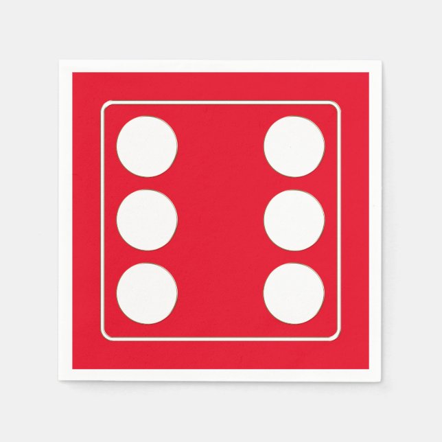 DICE numbers of pips white 6 + your backgr. Paper Napkins (Front)