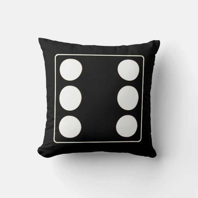 DICE numbers of pips white 6 + your backgr. Throw Pillow (Front)