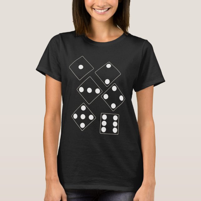 DICE numbers of pips white + your backgr. & ideas T-Shirt (Front)