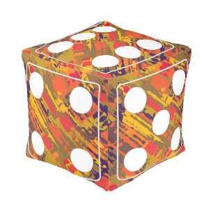 DICE numbers of pips white + your background image Pouf