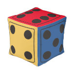 Dice Numbers Of Pips + Your Background Color Pouf at Zazzle