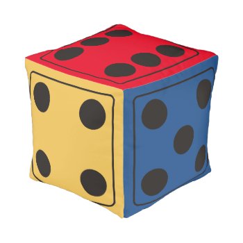 Dice Numbers Of Pips   Your Background Color Pouf by EDDArtSHOP at Zazzle