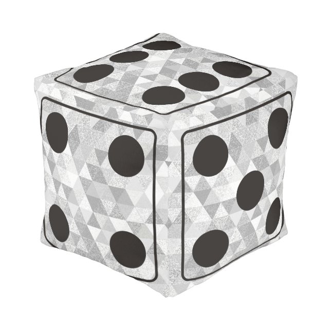 DICE numbers of pips + your background image Pouf (Angled Front)