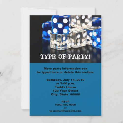 Dice Party Invitations