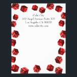Dice Players Letterhead<br><div class="desc">Stationery full of red dice. Great for craps shooters, casinos, Las Vegas based businesses and gaming device manufacturers. An original design by urbanphotos.net. You can change the text to your own name and address or delete it. You may also move around and enlarge or reduce the red dice. Just click...</div>