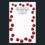 Dice Players Stationery<br><div class="desc">Stationery full of red dice. Great for craps shooters, casinos, Las Vegas based businesses and gaming device manufacturers. An original design by urbanphotos.net. You can change the text to your own name and address or delete it. You may also move around and enlarge or reduce the red dice. Just click...</div>