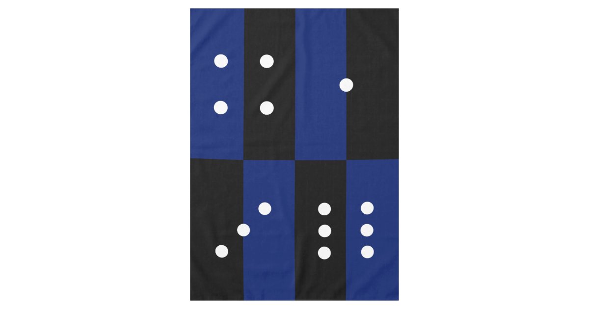 Dice polka dot blue/black tablecloth Zazzle