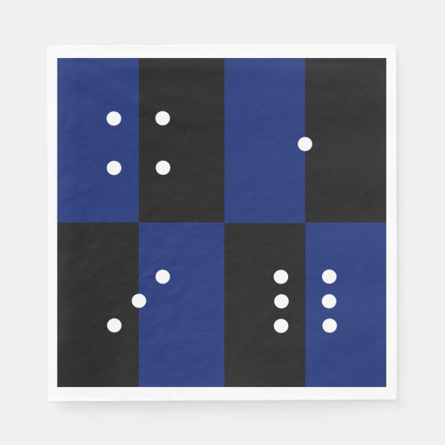 Dice polka dot pattern /black  napkins (Front)