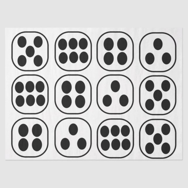 Dice Roll Birthday Party Tissue Paper (Front)