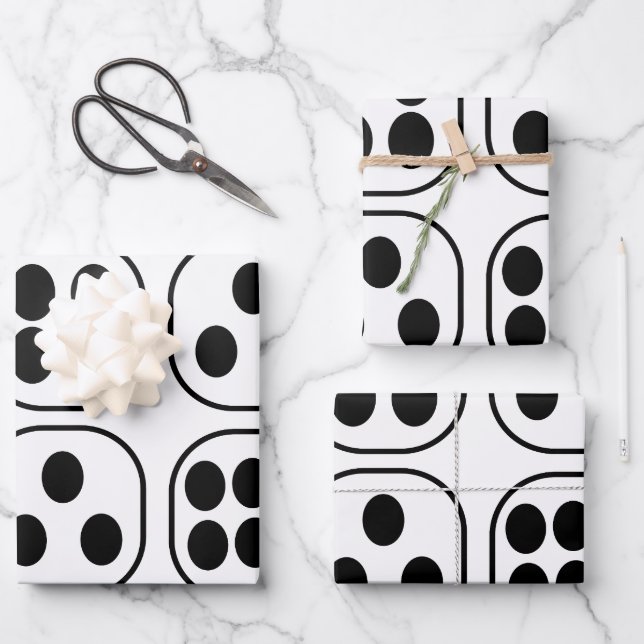 Dice Roll Birthday Party Wrapping Paper Sheets (Front)