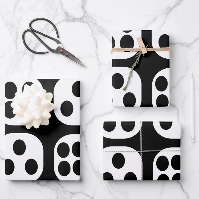 Dice Roll Birthday Party Wrapping Paper Sheets (Front)