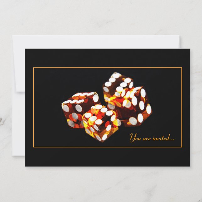 dice roll - luck game night party invitation (Front)