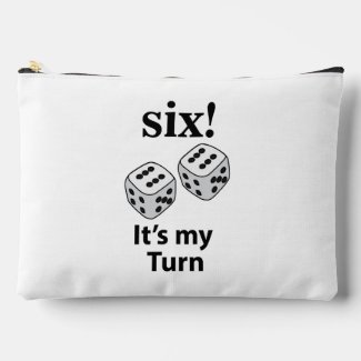 Dice Rolling Six It's My Turn Roll Dice Makeup Bag
