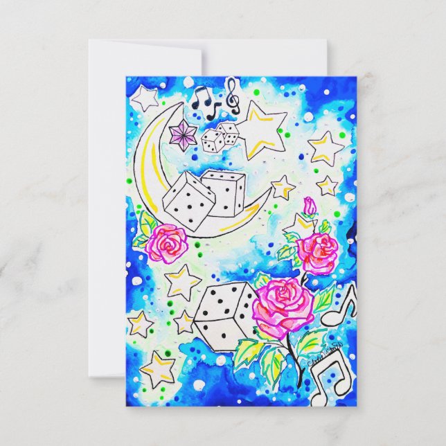 Dice & Roses Note Card (Front)