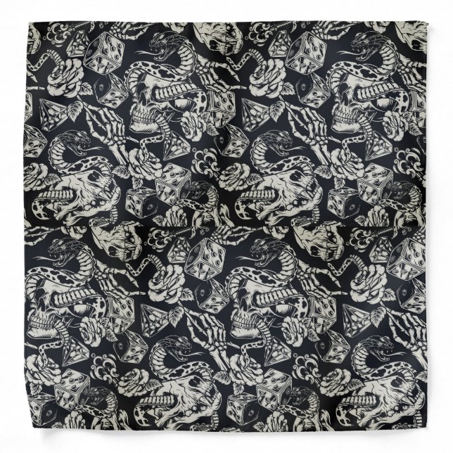 Dice,Snakes & Roses Bandana (Front)