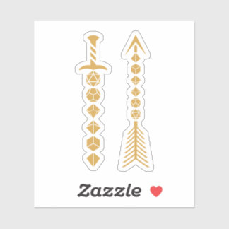 Dice Sword and Dice Arrow Bronze Sticker