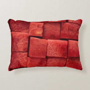 Diced watermelon accent pillow