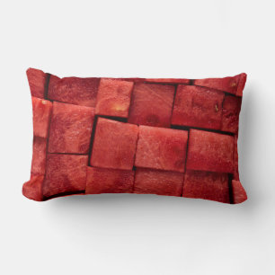 Diced watermelon lumbar pillow