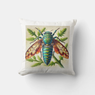 Diceratura Insect Dorsal View 060824IREF238 - Wate Throw Pillow