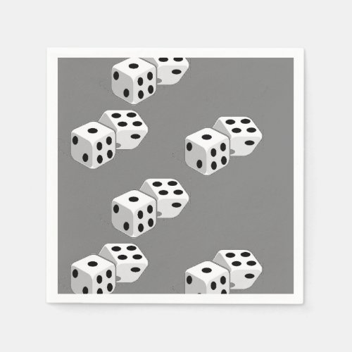 Dices on grey pattern napkins