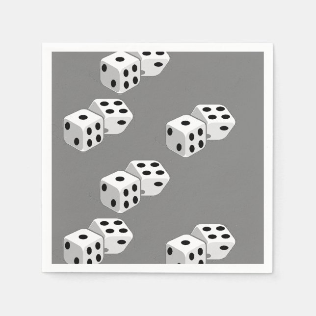 Dices on grey pattern napkins (Front)