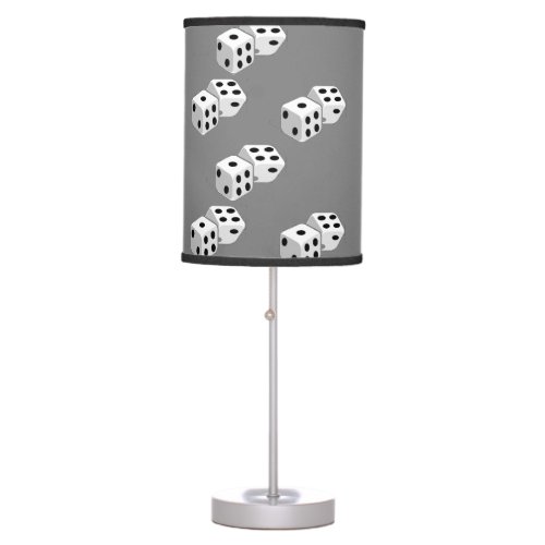 Dices on grey pattern table lamp